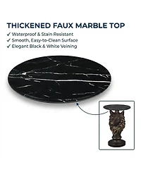 Streamdale Furniture Wolf Head Accent Table Animal Statue End Tables Livingroom