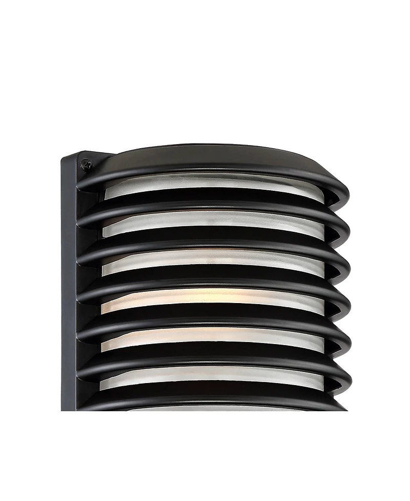 John Timberland Modern Outdoor Wall Light Fixtures Set of 2 Grid Frosted Glass for Post Exterior Barn Deck House Porch Yard Posts Patio Home