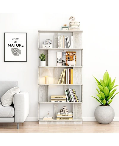 Streamdale Furniture 31.5"x64.56" 5-Tier Open Bookshelf Mdf Display Shelving