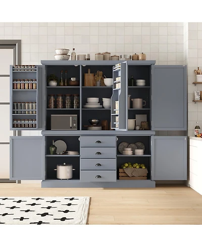 Streamdale Furniture Freestanding Wooden Kitchen Pantry Cabinet with Drawers and Doors