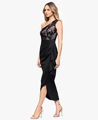 Betsy & Adam Women's One-Shoulder Midi Dress