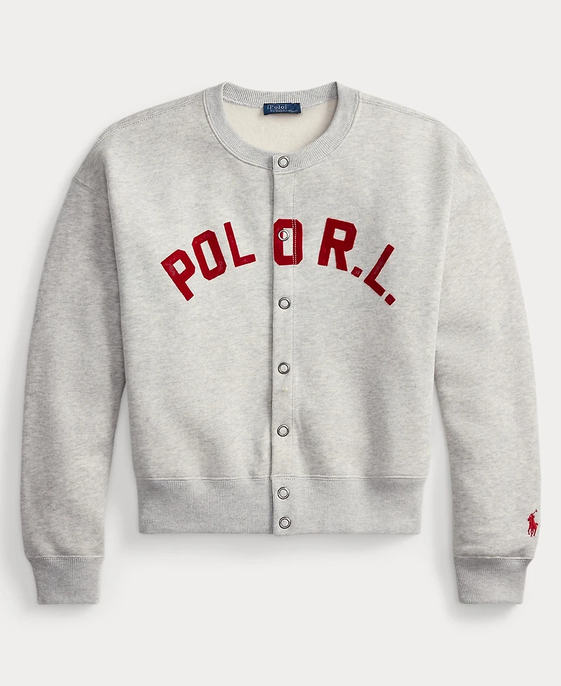 Polo Ralph Lauren Women's Crewneck Logo Fleece Cardigan Sweater