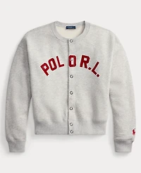 Polo Ralph Lauren Women's Crewneck Logo Fleece Cardigan Sweater