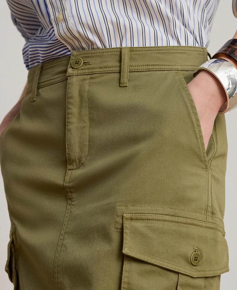 Lauren Ralph Women's Zip & Fly Chino Cargo Pencil Skirt
