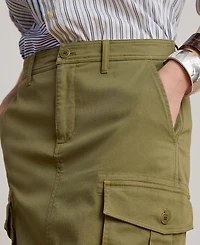 Lauren Ralph Women's Zip & Fly Chino Cargo Pencil Skirt