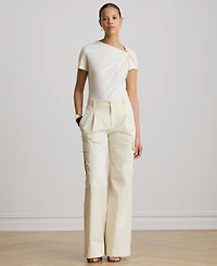 Lauren Ralph Women's Straight-Fit Twist-Neck T-Shirt