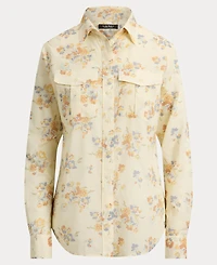 Lauren Ralph Women's Classic Fit Floral Voile Shirt