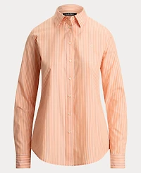 Lauren Ralph Women's Classic Fit Striped End-On-End Shirt