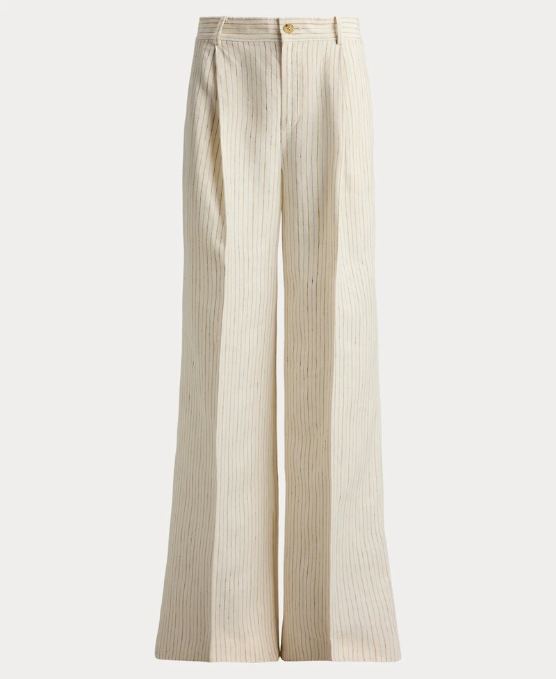 Lauren Ralph Women's High-Rise Pinstripe Wide-Leg Pants