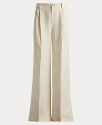 Lauren Ralph Women's High-Rise Pinstripe Wide-Leg Pants