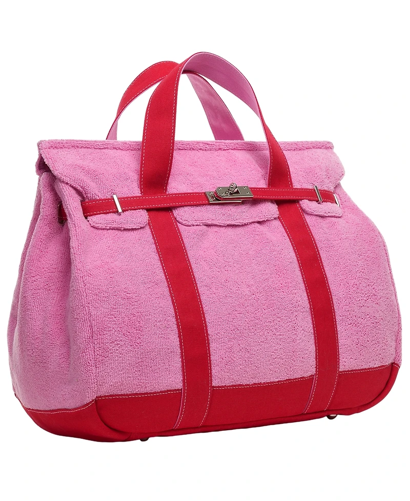 Sunwin Madaket Terry and Cotton Canvas Large Tote Handbag