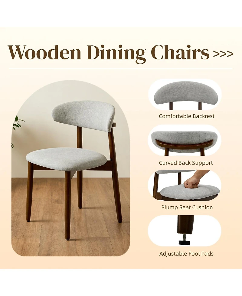 Streamdale Furniture Fabric Dining Chairs Set of 2.