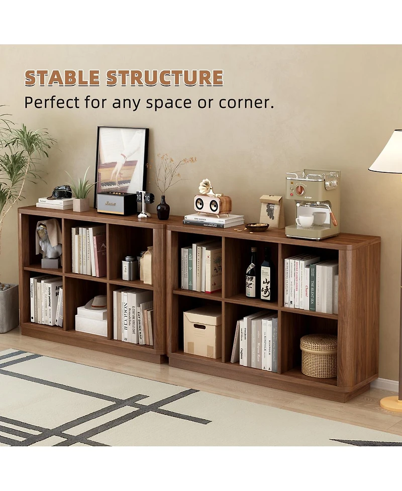 Streamdale Furniture 6-Cube Low Bookcase with Base