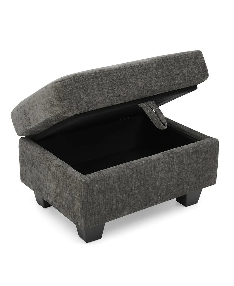 Streamdale Furniture Recliner Sofa with Usb Stand Storage Ottoman