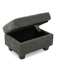 Streamdale Furniture Recliner Sofa with Usb Stand Storage Ottoman