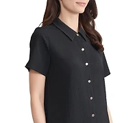 Jones New York Women's Short-Sleeve Button-Front Shirt