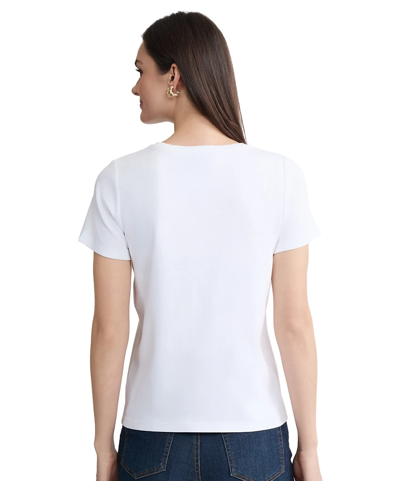 Jones New York Women's Short-Sleeve Pull-On Cotton T-Shirt