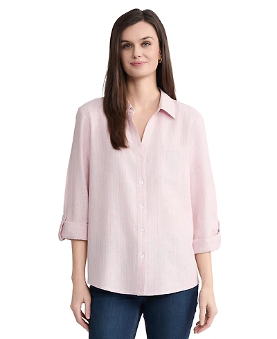 Jones New York Women's Collared Button-Front Long-Sleeve Shirt