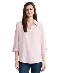 Jones New York Women's Collared Button-Front Long-Sleeve Shirt