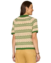 Democracy Women's Short-Sleeve Cotton Polo Top