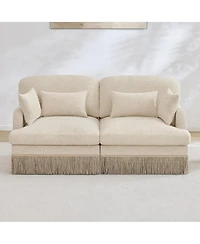 Streamdale Furniture Comfy Chenille Leopard Loveseat Sofa, Coffee
