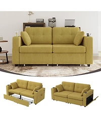 Streamdale Furniture Modern 3-Seat Chenille Sofa w/ Usb and Storage