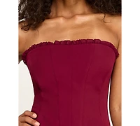 Seni & Cade Juniors' Strapless Tiered Ruffle Mini Dress