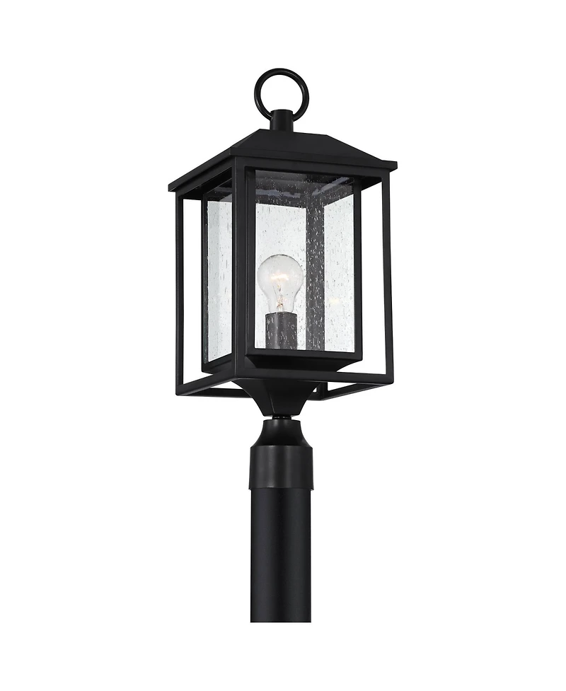 John Timberland Califa Modern Outdoor Post Light Metal Cage 21 Clear Seedy Glass for Exterior Barn Deck House Porch Yard Patio Home Outside