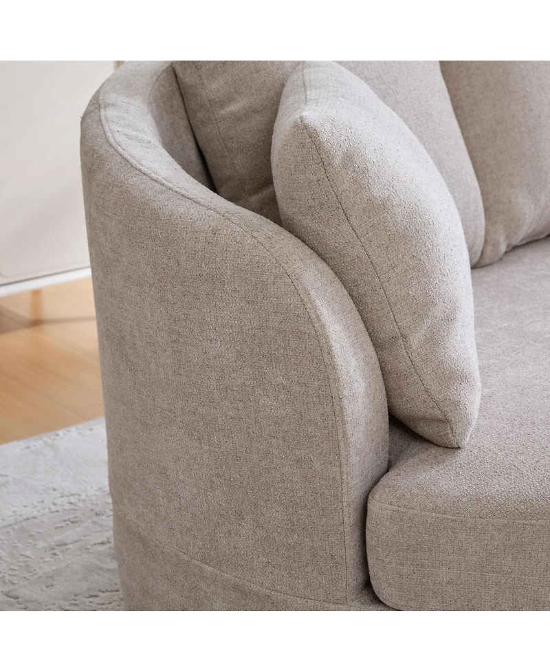 Streamdale Furniture Curved Plush Chenille Sofa