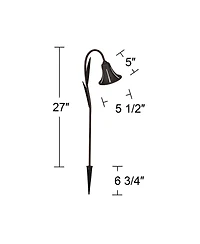 John Timberland Tulip High Country Outdoor Landscape Path Lights Porch House Set of 2 Led Bulb Dark Rust Finish Metal