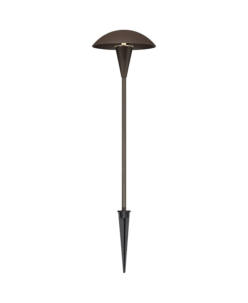 John Timberland Grant High Mid Century Modern Outdoor Landscape Mushroom Path Lights Porch Set of 2 Led Bulb Bronze Finish