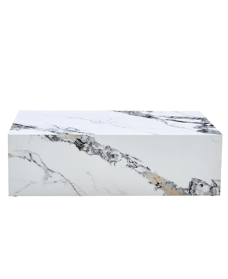 Streamdale Furniture Marble Pattern Mdf Coffee Table - Luxurious Living Room Accent