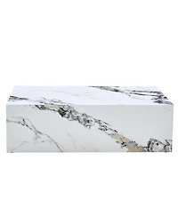 Streamdale Furniture Marble Pattern Mdf Coffee Table - Luxurious Living Room Accent