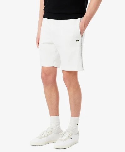 Lacoste Men's Regular-Fit Logo Stripe Fleece Shorts