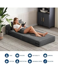 gaomon 4-in-1 Folding Sofa Bed and Chair Bed - Convertible Sleeper, Fold Out Loveseat Sofa Couch with Pillow, Tufted Floor Lounge.