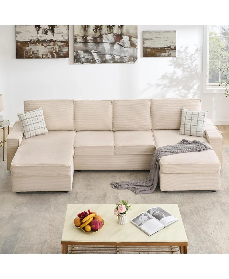 gaomon Modular Sectionla Sofa, 7 Seat U-Shaped Couch with Removable Washable Covers, Modern Convertible Deep Seat Sofa