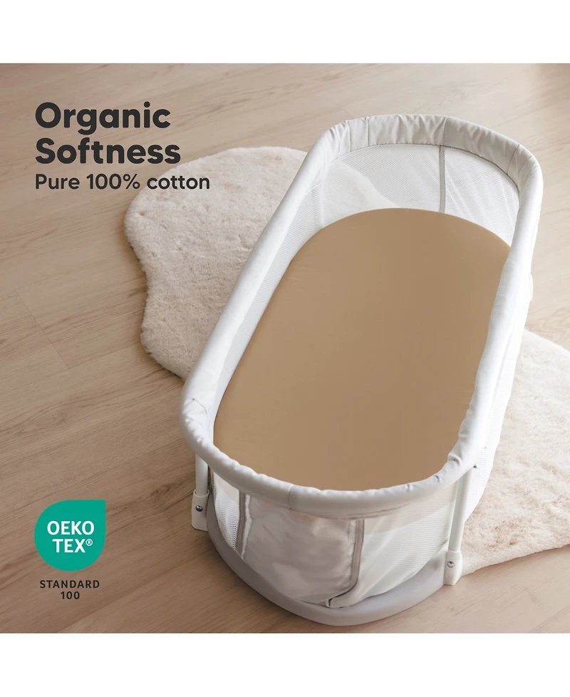 KeaBabies Bassinet Sheet for Baby Girls, Boys, 2-Pack Soothe Fitted Sheets, Bedside Mattress