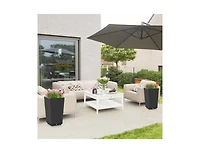 Lucky One Outdoor Wicker Planter Set of 2 with Drainage Hole, Tall Flower Pots