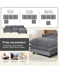Streamdale Furniture L-Shaped Modular Chenille Sofa - Versatile Comfort and Style