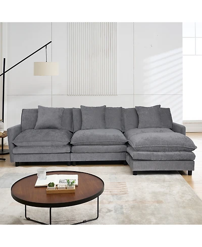 Streamdale Furniture L-Shaped Modular Chenille Sofa - Versatile Comfort and Style