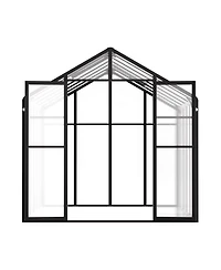 Sugift Polycarbonate Greenhouse, 8 x 12 Ft, with 2 Vent Windows and Hinged Door