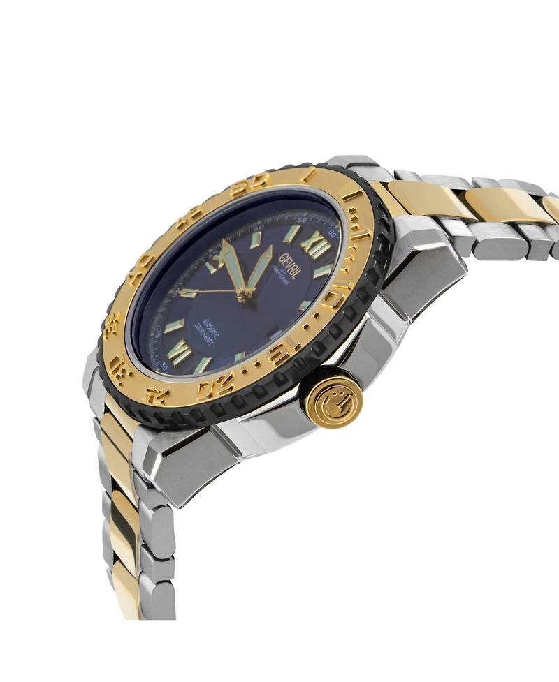 Gevril Men's Seacloud Swiss Automatic Two tone Ipyg/Ss Bracelet Watch