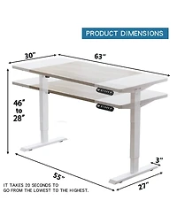 Streamdale Furniture 63"x30" Electric Height Adjustable Standing Desk