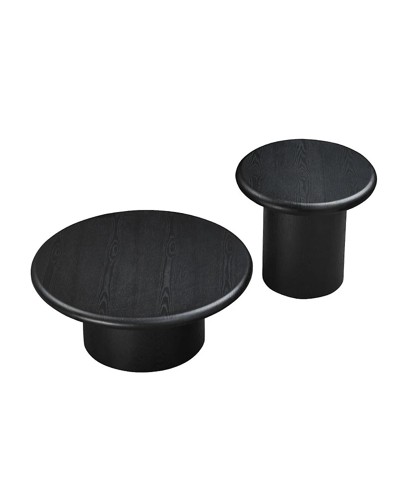 Streamdale Furniture Modern 2-Pc Round Coffee Table Set