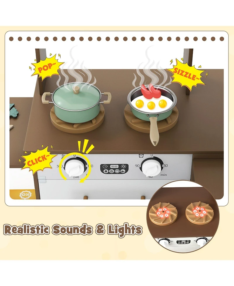 Slickblue Corner Kids Kitchen Set with Realistic Lights and Sounds