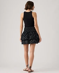 Levi's Women's Mid Rise Smocked Cotton Mini Skirt