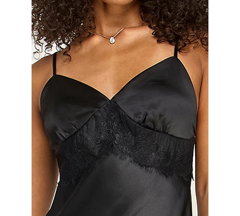 Emerald Sundae Women's V-Neck Lace Slip Dress