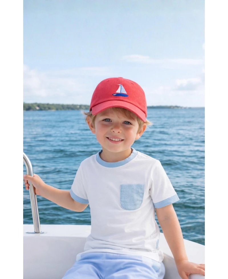 Bits & Bows Baby Boys Sailboat Baseball Hat