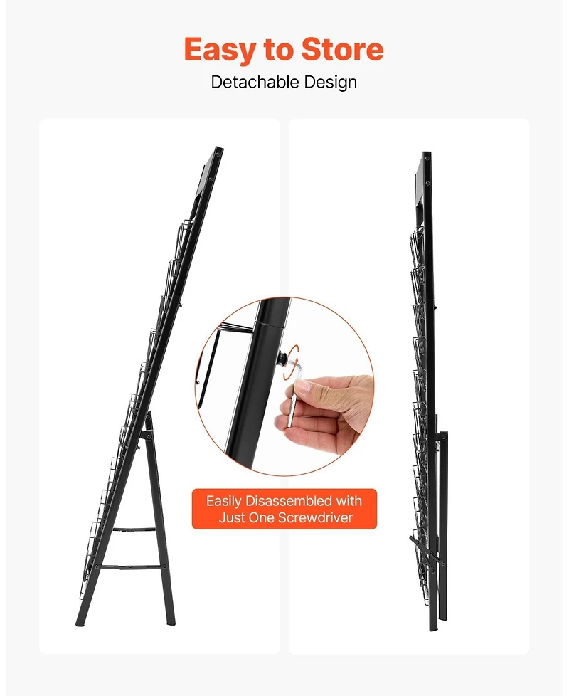 Sugift 20 Pocket Brochure Display Rack Magazine Holder for Office and Exhibitions