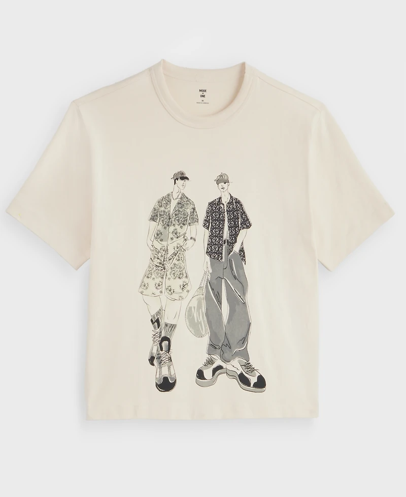 Mode of One Men's Sketch Graphic Relaxed-Fit T-Shirt, Macy's Exclusive